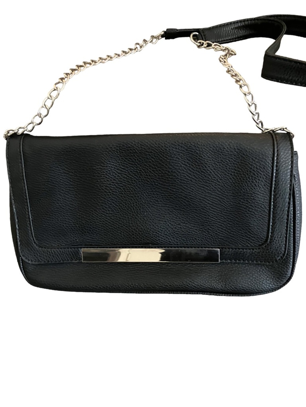 LIKE NEW! APT 9 BLACK VEGAN LEATHER CROSSBODY CLUTCH SHOULDER BAG